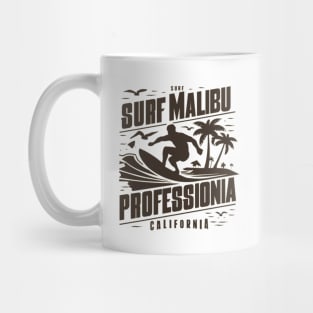 Arte Vintage, Surf en Malibú, California Mug